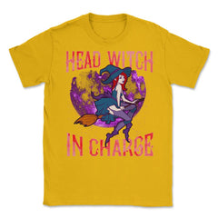 Head Witch in Charge Halloween Cute Funny Unisex T-Shirt - Gold