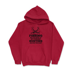 Funny Fishing Solves Most Of My Problems Hunting Humor graphic Hoodie - Red