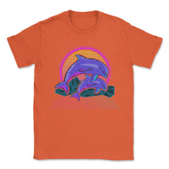 Dolphins Vaporwave Style Art Aesthetic 80’s & 90’s design Unisex - Orange