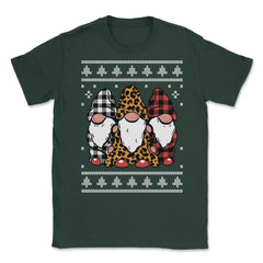 Christmas Gnomes Ugly XMAS design style Funny product Unisex T-Shirt - Forest Green