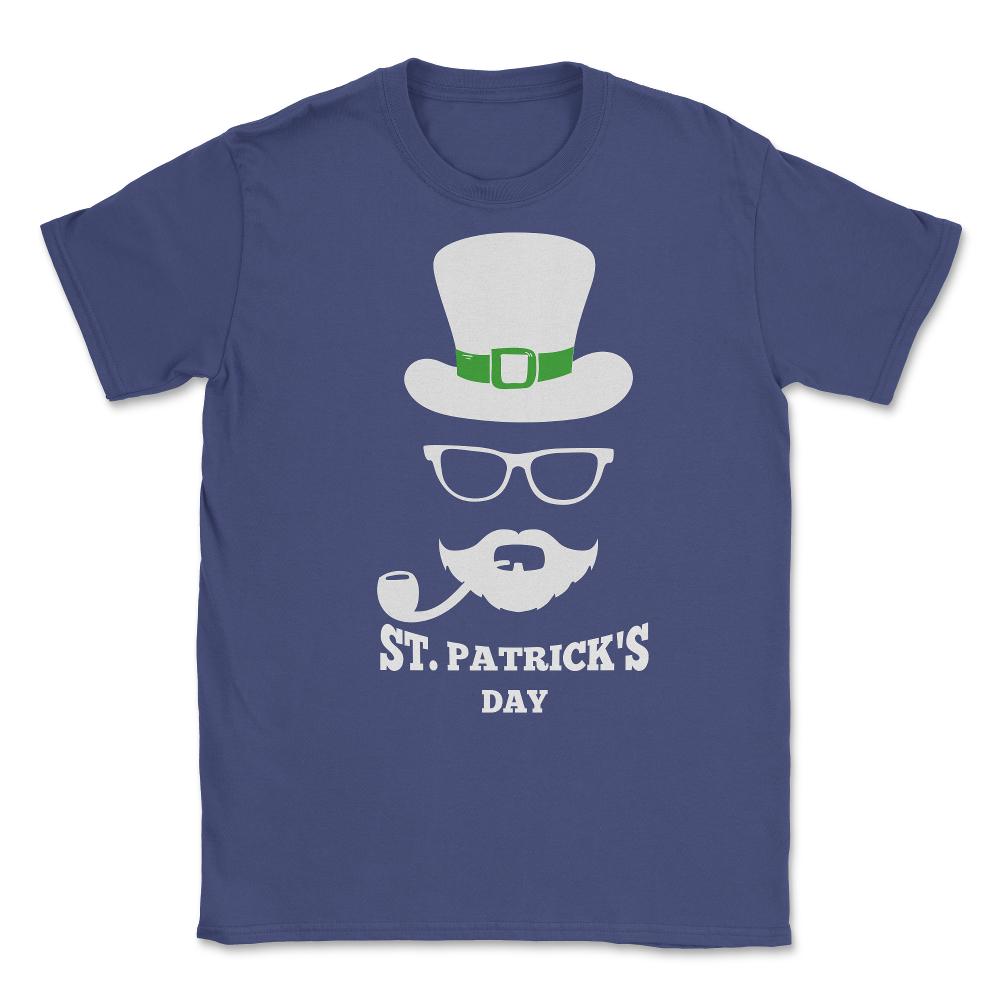 Leprechaun Hipster Saint Patricks Day Humor Unisex T-Shirt - Purple