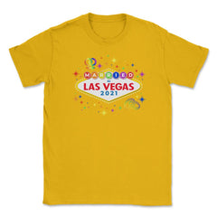 Married In Las Vegas 2021 Lesbian Pride graphic Unisex T-Shirt - Gold