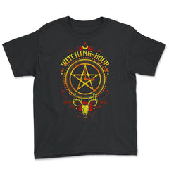 Witching-Hour Pentagram Symbol Halloween Trick or Treat Gift print - Black