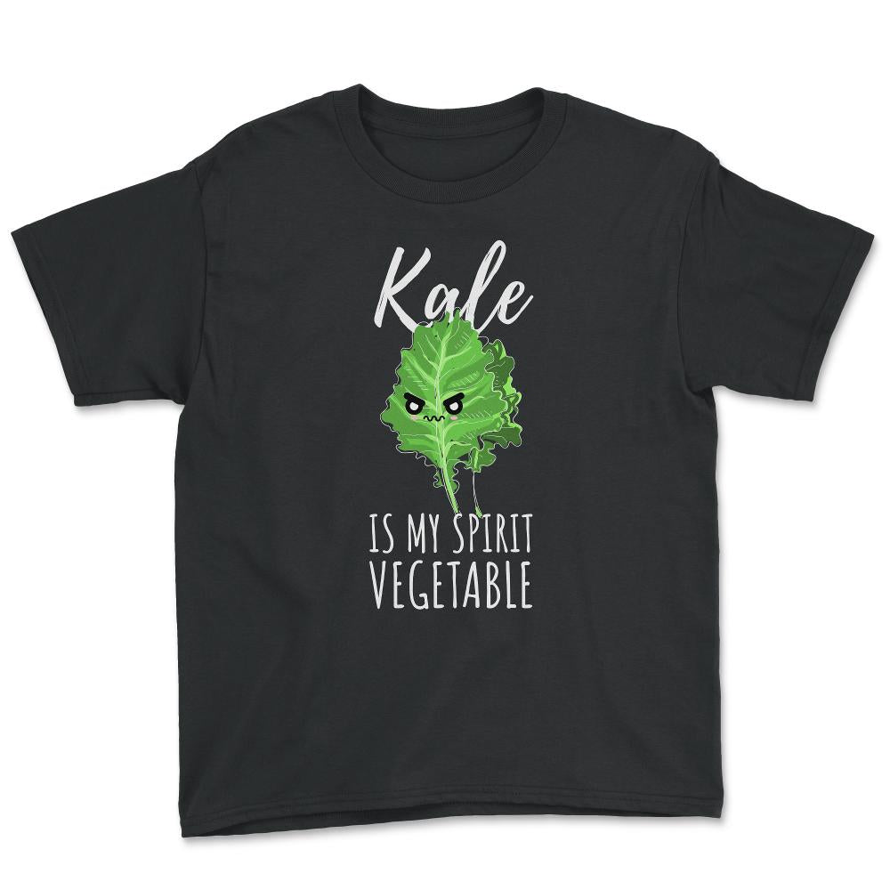 Kale is My Spirit Vegetable Funny Humor print - Youth Tee - Black