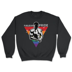 Fueled by Pride Gay Pride Guy in Rainbow Triangle Gift print - Unisex Sweatshirt - Black