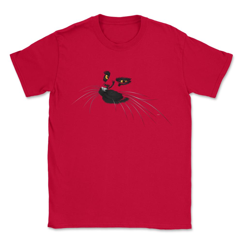 Black Cat Face Halloween T Shirt  & Gifts Unisex T-Shirt - Red