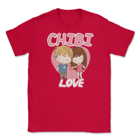 Chibi Love Anime Shirt Couple Humor Unisex T-Shirt - Red