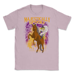 Majestically Spooky Witch & Unicorn Halloween Funn Unisex T-Shirt - Light Pink