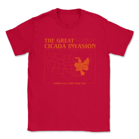 Cicada Invasion Coming to These States in US Map Cool graphic Unisex - Red