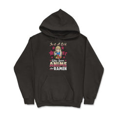 Just a Girl Who Loves Anime and Ramen Gift print - Hoodie - Black
