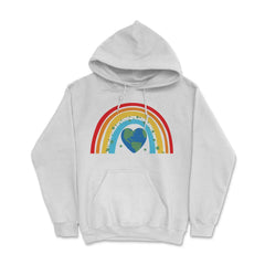 Bohemian Rainbow Earth Day Awareness Environmental Heart product - White