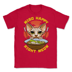 Miso Happy Right Meow Japanese Aesthetic Sphynx Cat Pun product - Red