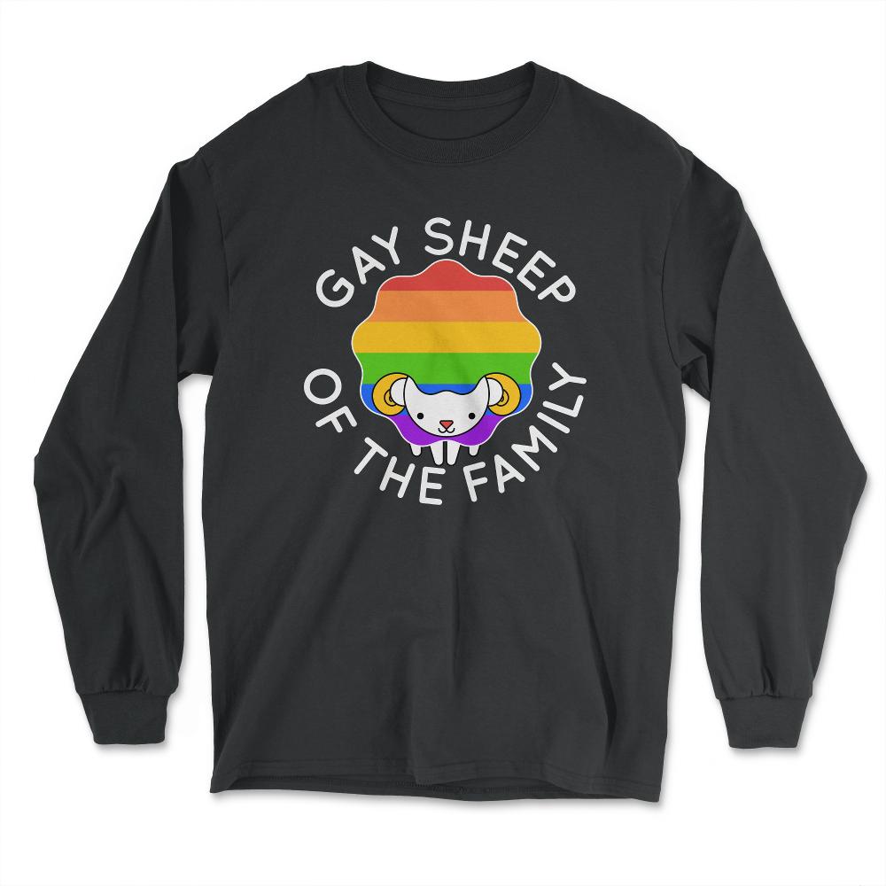 Gay Sheep Of The Family LGBTQ Rainbow Pride design - Long Sleeve T-Shirt - Black
