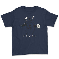 Girl Power Flower T-Shirt Feminism Shirt Top Tee Gift Youth Tee - Navy