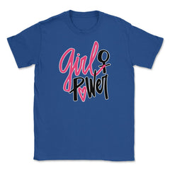 Girl Power Female Symbol T-Shirt Feminism Shirt Top Tee Gift  Unisex - Royal Blue