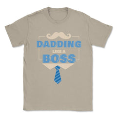 Dadding like a Boss Funny Colorful Text Quote & Moustache graphic - Cream