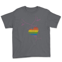 Rainbow Flag Kiss Gay Pride product Youth Tee - Smoke Grey