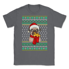 French Bulldog Ugly Christmas Sweater Funny Humor Unisex T-Shirt - Smoke Grey