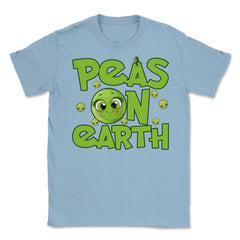 Peas On Earth Funny Peace On Earth Foodie Pun Meme print Unisex - Light Blue