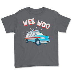Ambulance Sound Funny Emergency Car Wee-Woo design Youth Tee - Smoke Grey