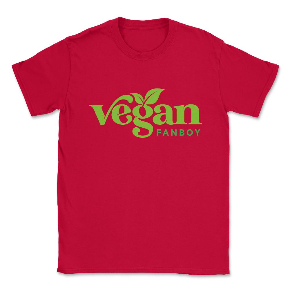 Vegan Fanboy Hand-Drawn Lettering Design Gift product Unisex T-Shirt - Red