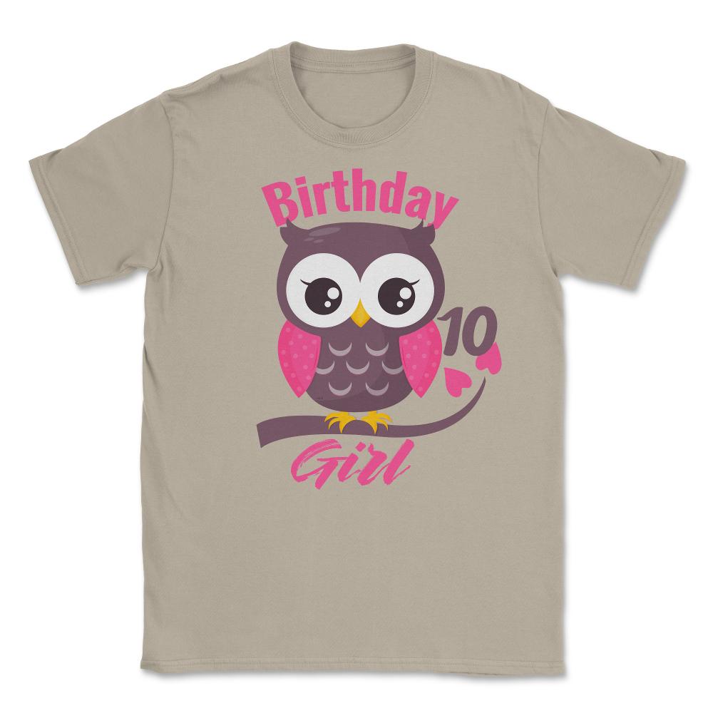 Owl on a tree branch CharacterFunny 10th Birthday girl product Unisex - Cream