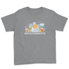 #StackingSats Bitcoin Blockchain Cryptocurrency For Fans design Youth - Grey Heather