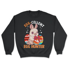 Egg-cellent Egg Hunter Cute Bunny with Easter Eggs Gift design - Unisex Sweatshirt - Black