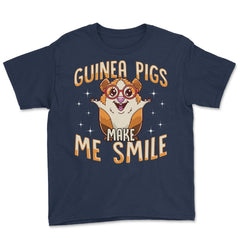 Guinea Pigs Make Me Smile Funny and Cute Cavy Lovers Gift  graphic - Navy