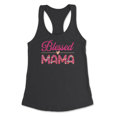 Blessed Mama Women’s Floral Pattern Mother's Day Quote product - Black