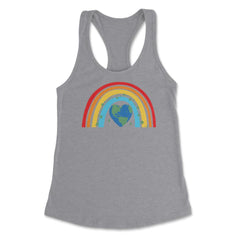 Bohemian Rainbow Earth Day Awareness Environmental Heart product - Heather Grey
