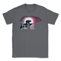 Papa Bear Moonlight T-Shirt Father's Day Tee Gift Unisex T-Shirt - Smoke Grey