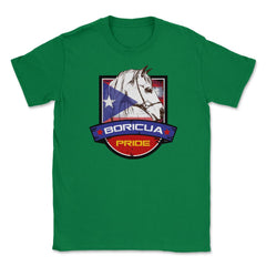 Boricua Pride Horse & Puerto Rico Flag T-Shirt & Gifts Unisex T-Shirt - Green