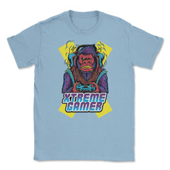 Extreme Gorilla Gamer Funny Humor T-Shirt Tee Shirt Gift Unisex - Light Blue