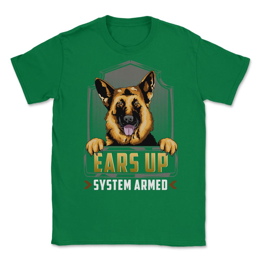 Ears Up System Armed K9 Police Dog German Shepherd design Unisex - Green