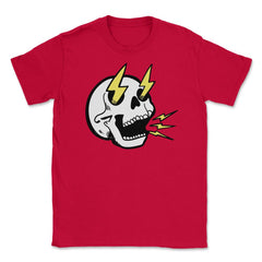 Electrifying Skull Halloween T Shirts & Gifts Unisex T-Shirt - Red