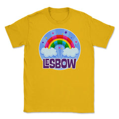 Lesbow Rainbow Colorful Gay Pride Month t-shirt Shirt Tee Gift Unisex - Gold