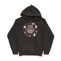 Witch or Boo Auntie Loves You Halloween Reveal design - Hoodie - Black