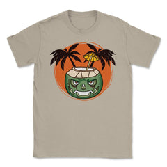 Hawaiian Halloween Coconut Face Jack O Lantern Scary graphic Unisex - Cream