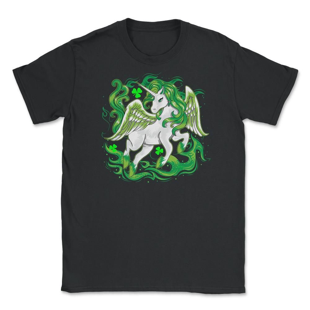 Irish Unicorn Saint Patrick Day Unisex T-Shirt - Black