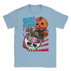 Snack O'lanterns Halloween Funny Costume Design graphic Unisex T-Shirt - Light Blue