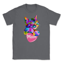 Cat Mom Heart Unisex T-Shirt - Smoke Grey