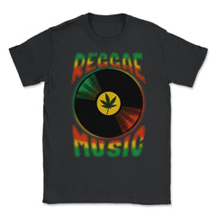 Reggae Music Vinyl Record Design Gift print Unisex T-Shirt - Black