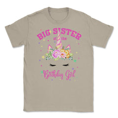 Big Sister of the Birthday Girl! Unicorn Face Theme Gift graphic - Cream