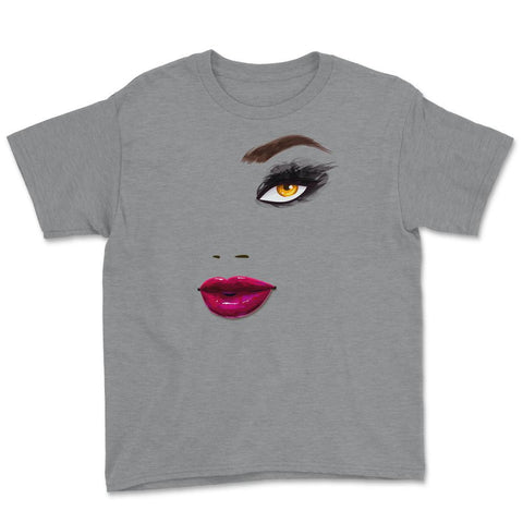 Eyelashes Makeup in Vogue Youth Tee - Grey Heather