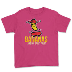 Bananas are My Spirit Fruit Funny Banana Skater graphic Youth Tee - Heliconia