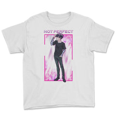 Bad Anime Boy Not Perfect Vaporwave Style Streetwear design Youth Tee - White
