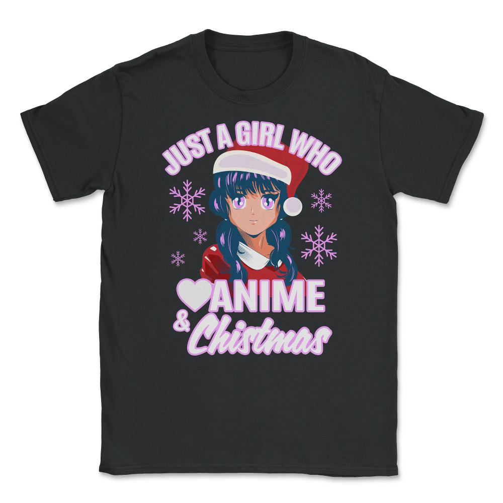 Just a Girl who Loves Anime & Christmas Manga Girl Otaku product - Black