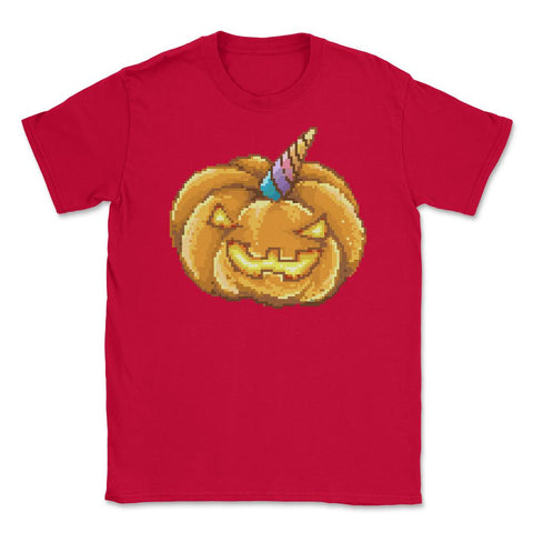 Jack O Unicorn Pumpkin Halloween T Shirt Gifts Unisex T-Shirt - Red