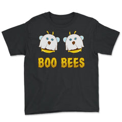 Boo Bees Halloween Ghost Bees Characters Funny Youth Tee - Black